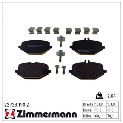 ZIMMERMANN 22723.190.2 Číslo výrobce: 22723. EAN: 4250238785729.