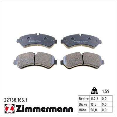 ZIMMERMANN 22768.165.1 Číslo výrobce: 21389. EAN: 4250238785156.