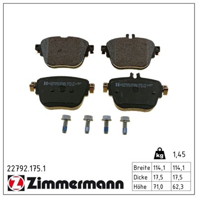 ZIMMERMANN 22792.175.1 Číslo výrobce: 22792. EAN: 4250238782131.