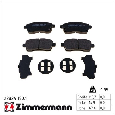 ZIMMERMANN 22824.150.1 Číslo výrobce: 22824. EAN: 4250238784838.