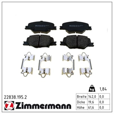 ZIMMERMANN 22838.195.2 Číslo výrobce: 22838. EAN: 4250238784395.