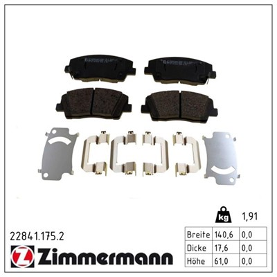 ZIMMERMANN 22841.175.2 Číslo výrobce: 22841. EAN: 4250238784227.