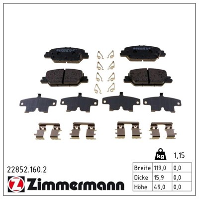 ZIMMERMANN 22852.160.2 Číslo výrobce: 22852. EAN: 4250238785163.
