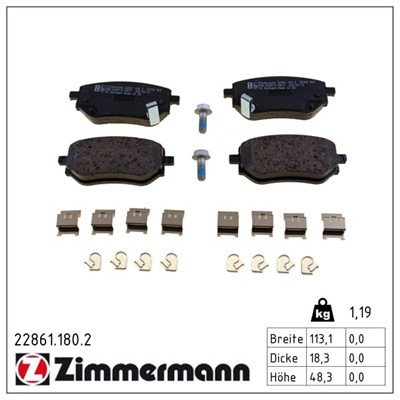 ZIMMERMANN 22861.180.2 Číslo výrobce: 22861. EAN: 4250238784456.