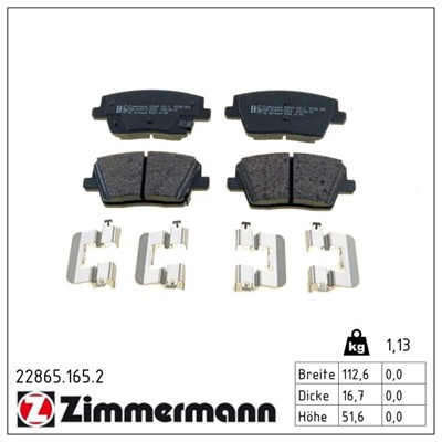 ZIMMERMANN 22865.165.2 Číslo výrobce: 22865. EAN: 4250238784661.