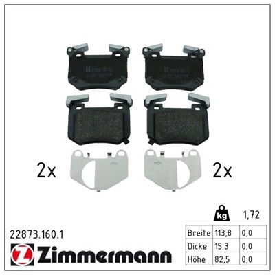 ZIMMERMANN 22873.160.1 Číslo výrobce: 22873. EAN: 4250238787983.