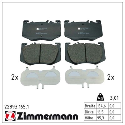 ZIMMERMANN 22893.165.1 Číslo výrobce: 22893. EAN: 4250238788416.