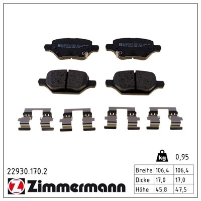 ZIMMERMANN 22930.170.2 Číslo výrobce: 22930. EAN: 4250238785712.
