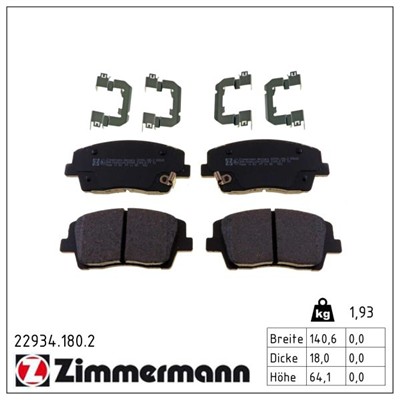 ZIMMERMANN 22934.180.2 Číslo výrobce: 22934. EAN: 4250238786221.