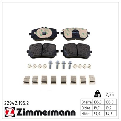 ZIMMERMANN 22942.195.2 Číslo výrobce: 22942. EAN: 4250238785347.