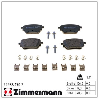 ZIMMERMANN 22986.170.2 Číslo výrobce: 22986. EAN: 4250238784845.