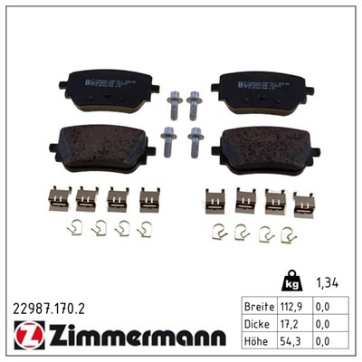 ZIMMERMANN 22987.170.2 Číslo výrobce: 22987. EAN: 4250238784562.