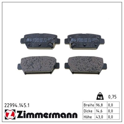 ZIMMERMANN 22994.145.1 Číslo výrobce: 22994. EAN: 4250238785323.