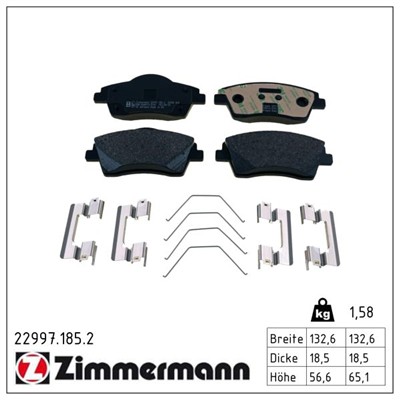 ZIMMERMANN 22997.185.2 Číslo výrobce: 22997. EAN: 4250238784203.