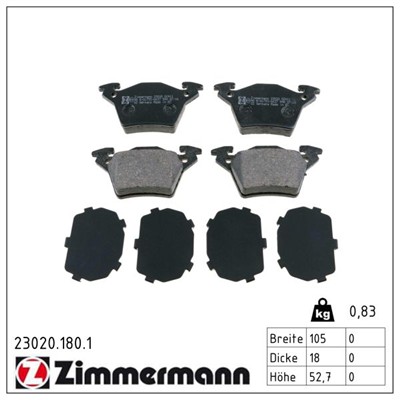 ZIMMERMANN 23020.180.1 Číslo výrobce: 23020. EAN: 4250238736776.