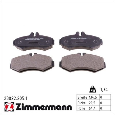 ZIMMERMANN 23022.205.1 Číslo výrobce: 23022. EAN: 4250238736813.