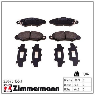 ZIMMERMANN 23046.155.1 Číslo výrobce: 23046. EAN: 4250238736875.