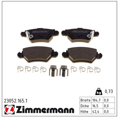 ZIMMERMANN 23052.165.1 Číslo výrobce: 23052. EAN: 4250238736882.