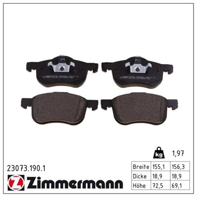 ZIMMERMANN 23073.190.1 Číslo výrobce: 23073. EAN: 4250238736974.