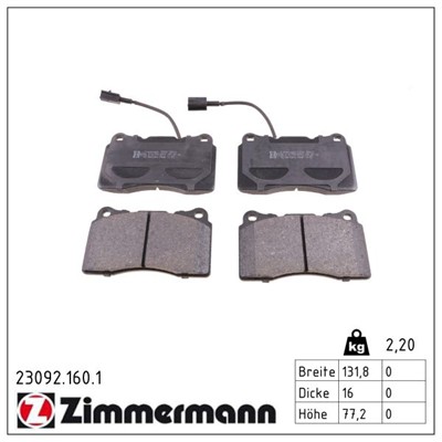 ZIMMERMANN 23092.160.1 Číslo výrobce: 23092. EAN: 4250238737049.