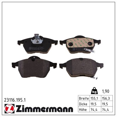 ZIMMERMANN 23116.195.1 Číslo výrobce: 21829. EAN: 4250238737155.