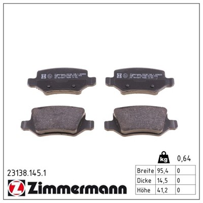 ZIMMERMANN 23138.145.1 Číslo výrobce: 23138. EAN: 4250238737216.