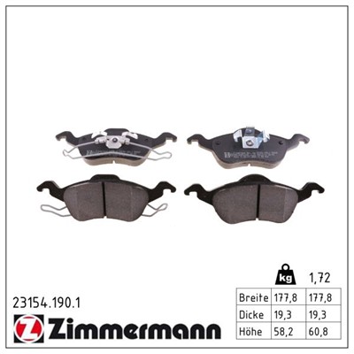 ZIMMERMANN 23154.190.1 Číslo výrobce: 23154. EAN: 4250238737278.