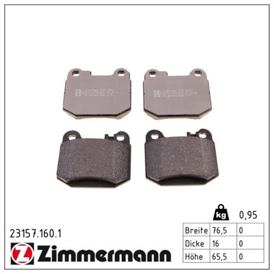 ZIMMERMANN 23157.160.1 Číslo výrobce: 23157. EAN: 4250238737285.