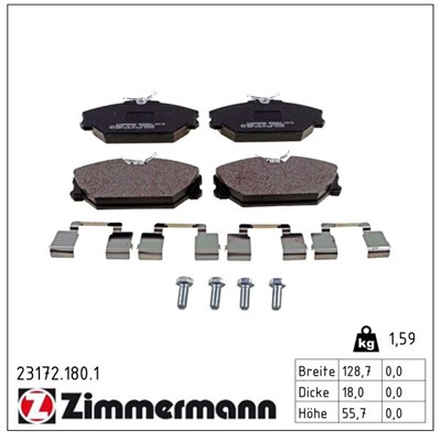 ZIMMERMANN 23172.180.1 Číslo výrobce: 23172. EAN: 4250238737346.