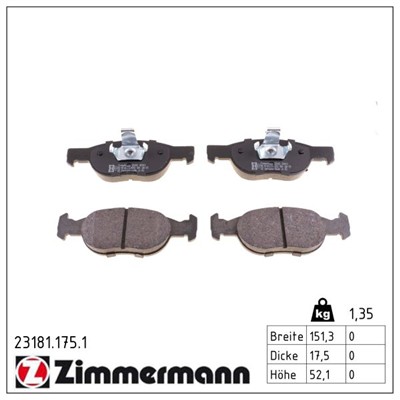 ZIMMERMANN 23181.175.1 Číslo výrobce: 21930. EAN: 4250238737384.