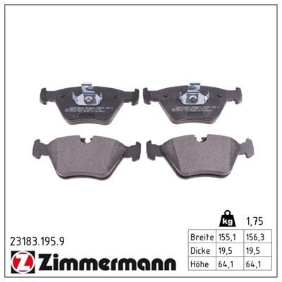 ZIMMERMANN 23183.195.9 Číslo výrobce: 21676. EAN: 4250238745501.