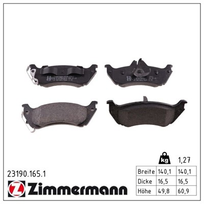ZIMMERMANN 23190.165.1 Číslo výrobce: 23189. EAN: 4250238737438.