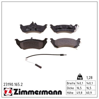 ZIMMERMANN 23190.165.2 Číslo výrobce: 23189. EAN: 4250238737445.