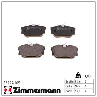 ZIMMERMANN 23224.165.1 Číslo výrobce: 23224. EAN: 4250238737513.