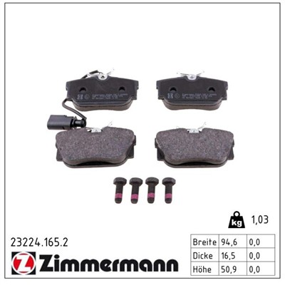 ZIMMERMANN 23224.165.2 Číslo výrobce: 23224. EAN: 4250238737520.