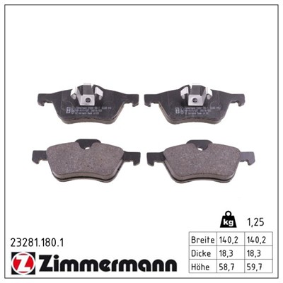 ZIMMERMANN 23281.180.1 Číslo výrobce: 23281. EAN: 4250238737742.
