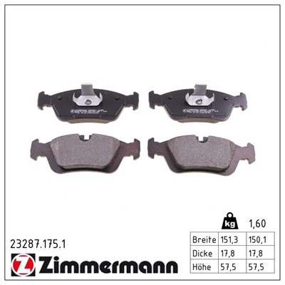 ZIMMERMANN 23287.175.1 Číslo výrobce: 21643. EAN: 4250238737773.