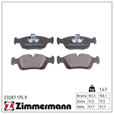 ZIMMERMANN 23287.175.9 Číslo výrobce: 21643. EAN: 4250238745495.
