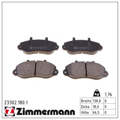 ZIMMERMANN 23302.180.1 Číslo výrobce: 23302. EAN: 4250238737827.