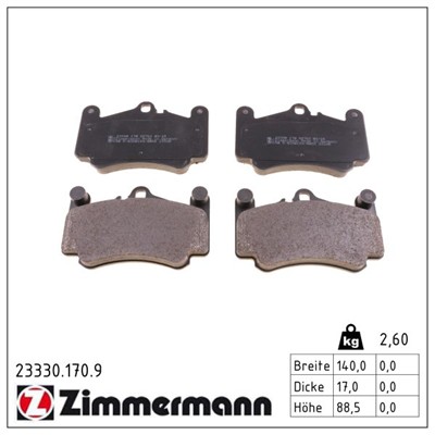 ZIMMERMANN 23330.170.9 Číslo výrobce: 23139. EAN: 4250238747932.
