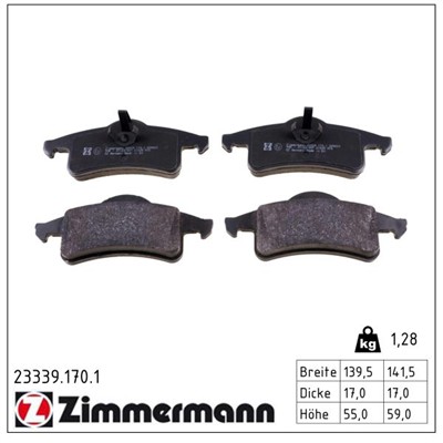 ZIMMERMANN 23339.170.1 Číslo výrobce: 23338. EAN: 4250238737964.