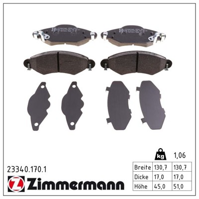 ZIMMERMANN 23340.170.1 Číslo výrobce: 23340. EAN: 4250238737971.