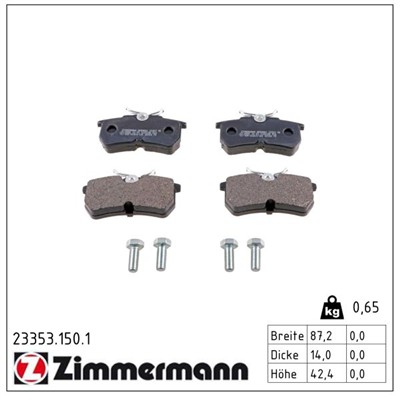 ZIMMERMANN 23353.150.1 Číslo výrobce: 23353. EAN: 4250238738015.