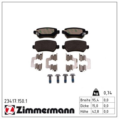 ZIMMERMANN 23417.150.1 Číslo výrobce: 23417. EAN: 4250238738237.