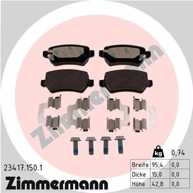 ZIMMERMANN 23417.150.1 Číslo výrobce: 23417. EAN: 4250238738237.