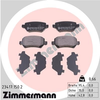 ZIMMERMANN 23417.150.2 Číslo výrobce: 23417. EAN: 4250238738244.