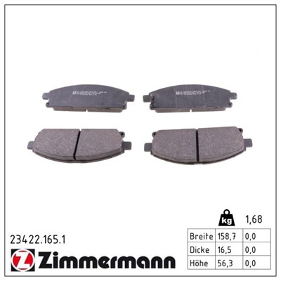 ZIMMERMANN 23422.165.1 Číslo výrobce: 23422. EAN: 4250238738268.