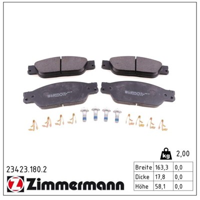 ZIMMERMANN 23423.180.2 Číslo výrobce: 23423. EAN: 4250238765738.