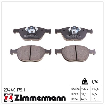 ZIMMERMANN 23440.175.1 Číslo výrobce: 23440. EAN: 4250238738305.