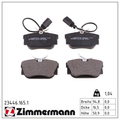 ZIMMERMANN 23446.165.1 Číslo výrobce: 23224. EAN: 4250238738329.